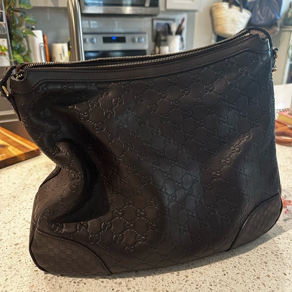 Vintage Gucci Brown Leather Shoulder hobo Bag - Picture 3 of 16